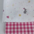 Cotton muslin, gray bunnies on a white background