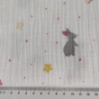 Cotton muslin, gray bunnies on an ecru background