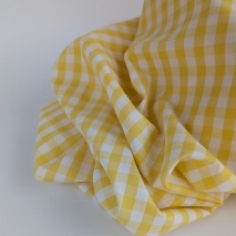 Cotton 100% double-sided, 1cm vichy check, lemon yellow