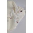 Cotton muslin, embroidered, burgundy flowers on a cream background