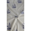 100% cotton muslin, sailing ships on cream