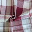 Decorative fabric, beige-burgundy check, width 280cm No.2