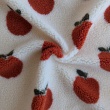 Teddy, faux fur, jacquard apples