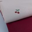 100% cotton,babycord, cherries on pink