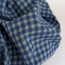 Seersucker check 7 mm cornflower blue and mint