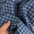 Seersucker check 7 mm cornflower blue and mint