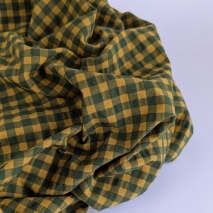 Seersucker check 7 mm mustard-green
