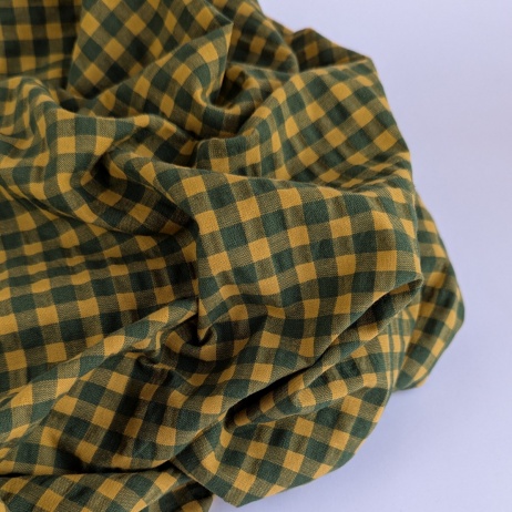 Seersucker check 7 mm mustard-green