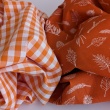 Cotton 100% double-sided, 1cm vichy check, orange
