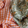 Cotton 100% double-sided, 1cm vichy check, orange