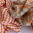 Cotton 100% double-sided, 1cm vichy check, orange
