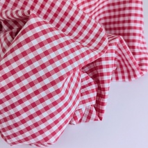 Cotton 100% double-sided, 5mm vichy check, raspberry