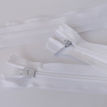 Covered zipper 60cm white