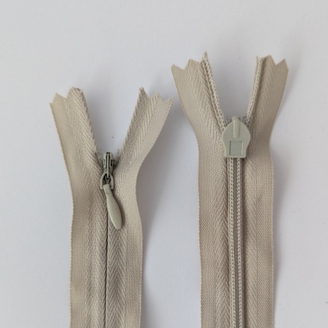 Covered zipper 20cm white