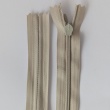 Covered zipper 20cm white