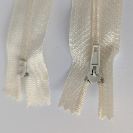 Zamek błyskawiczny, nierozdzielczy, 18cm, waniliowy