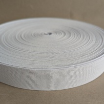 30mm white elastic, woven, calendered