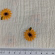 Muślin bawełniany, haftowane słoneczniki na naturalnym tle