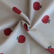 100% cotton, babycord, apples on a beige background