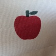 100% cotton, babycord, apples on a beige background