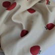 100% cotton, babycord, apples on a beige background