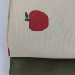 100% cotton, babycord, apples on a beige background