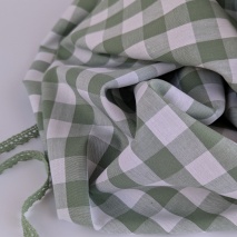 Cotton 100% yarn dyed eucalyptus vichy check 2cm