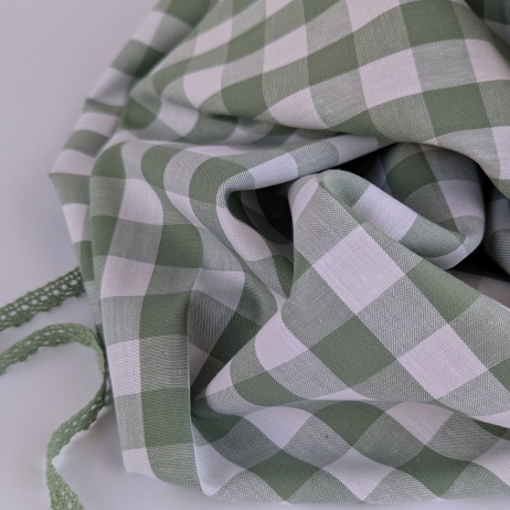Cotton 100% yarn dyed eucalyptus vichy check 2cm
