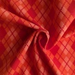 Single jersey, purple orange and red argyle pattern