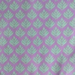 100% cotton poplin, mint leaves on a lavender background