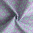 100% cotton poplin, mint leaves on a lavender background