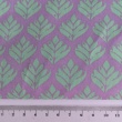 100% cotton poplin, mint leaves on a lavender background