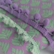 100% cotton poplin, mint leaves on a lavender background