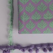100% cotton poplin, mint leaves on a lavender background