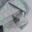100% cotton poplin, mint leaves on a lavender background