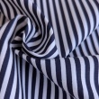 Cotton fabric with white and navy blue stripes, 4 mm wide