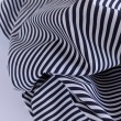 Cotton fabric with white and navy blue stripes, 4 mm wide