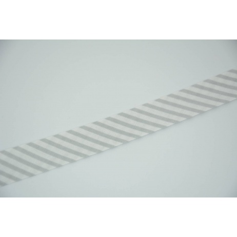 Cotton bias binding in gray stripes pattern