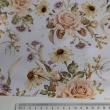 Waterproof fabric, Oxford, tea roses on a white background