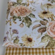 Waterproof fabric, Oxford, tea roses on a white background