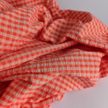 Seersucker check-neon orange