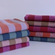 Double-sided 2cm stripes, 100% cotton, pink-beige