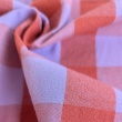 Double-sided 3cm check, 100% cotton, lavender-orange