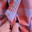 Double-sided 3cm check, 100% cotton, lavender-orange