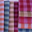Double-sided 2cm stripes, 100% cotton, lavender-orange