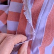 Double-sided 2cm stripes, 100% cotton, lavender-orange