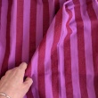 Double-sided 2cm stripes, 100% cotton, burgundy-cyclamen