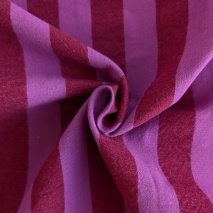 Double-sided 2cm stripes, 100% cotton, burgundy-cyclamen