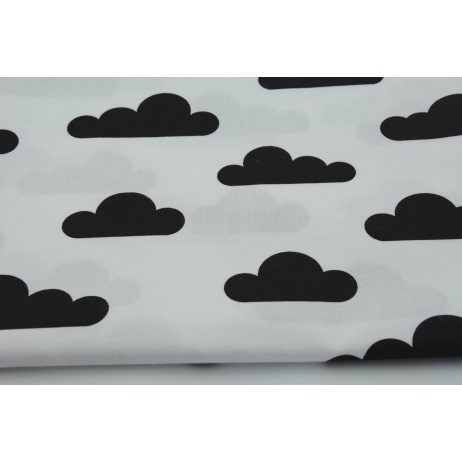 Cotton 100% black clouds on a white background