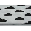 Cotton 100% black clouds on a white background